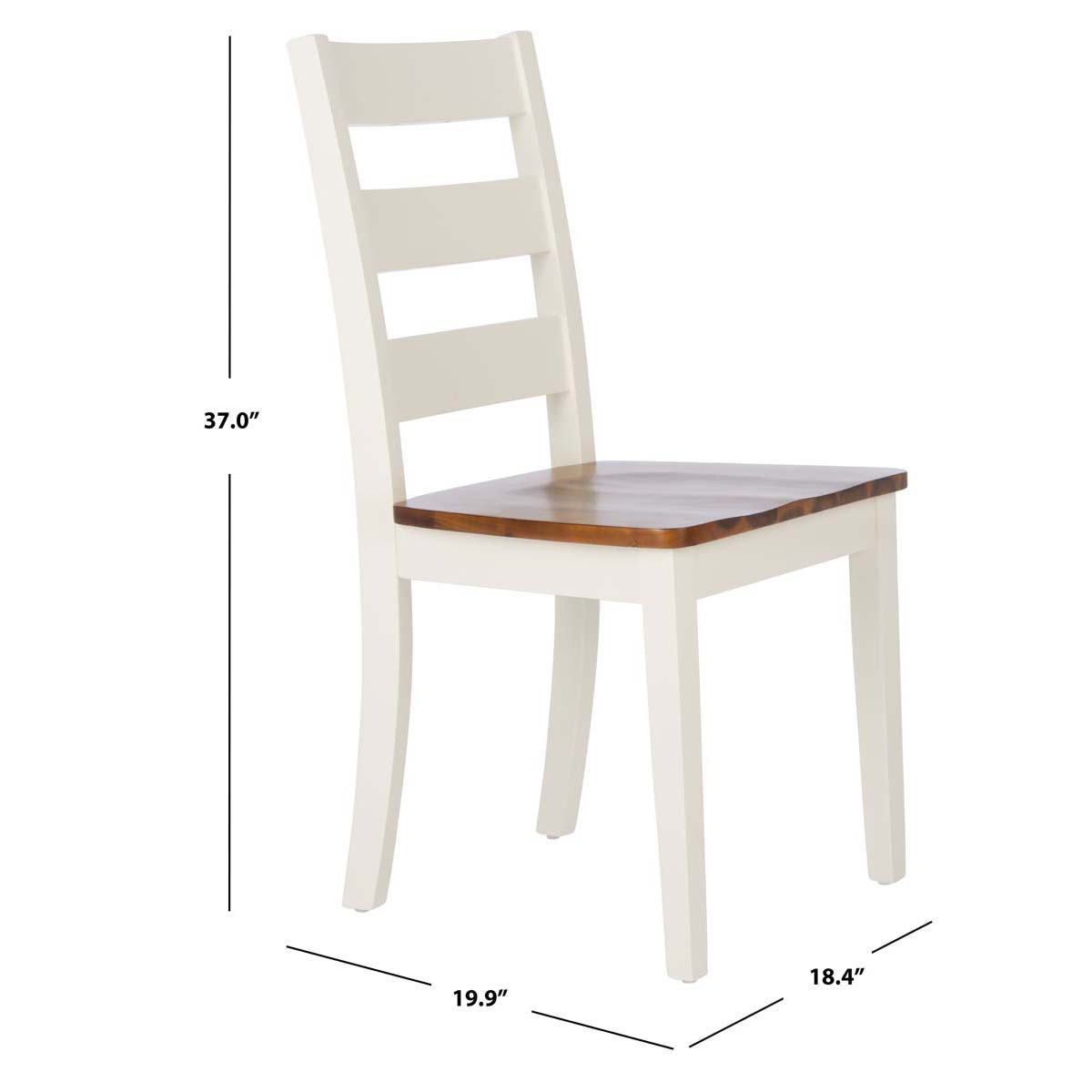 Safavieh Silio Ladder Back Dining Chair, DCH9213 - White/Natural (Set of 2)