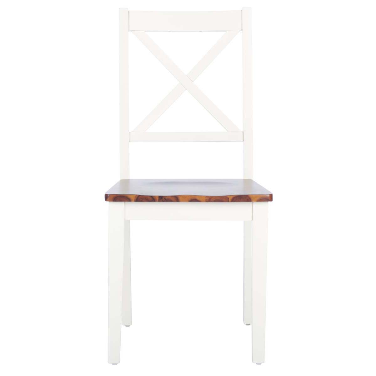 Safavieh Silio X Back Dining Chair, DCH9214 - White/Natural (Set of 2)