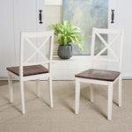 Safavieh Silio X Back Dining Chair, DCH9214 - White/Natural (Set of 2)