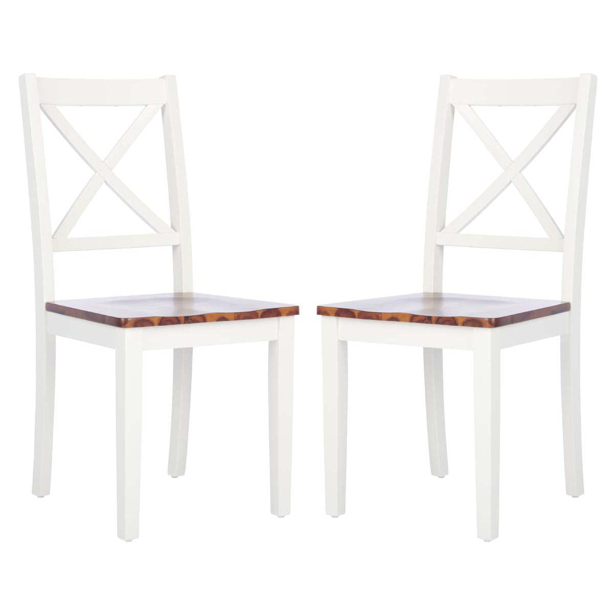 Safavieh Silio X Back Dining Chair, DCH9214 - White/Natural (Set of 2)