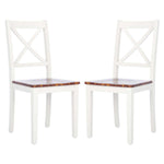 Safavieh Silio X Back Dining Chair, DCH9214 - White/Natural (Set of 2)