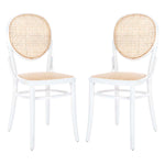 Safavieh Sonia Cane Dining Chair, DCH9504 - White/Natural (Set of 2)