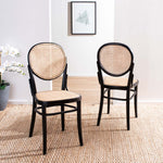 Safavieh Sonia Cane Dining Chair, DCH9504 - Black/Natural (Set of 2)