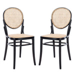 Safavieh Sonia Cane Dining Chair, DCH9504 - Black/Natural (Set of 2)