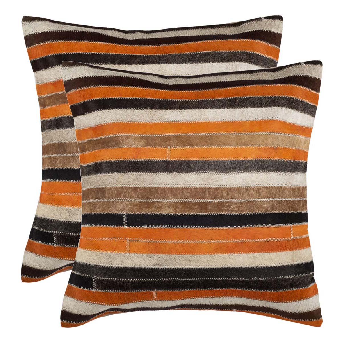 Safavieh Quinn Pillow, DEC200 - Orange/Tan (Set of 2)