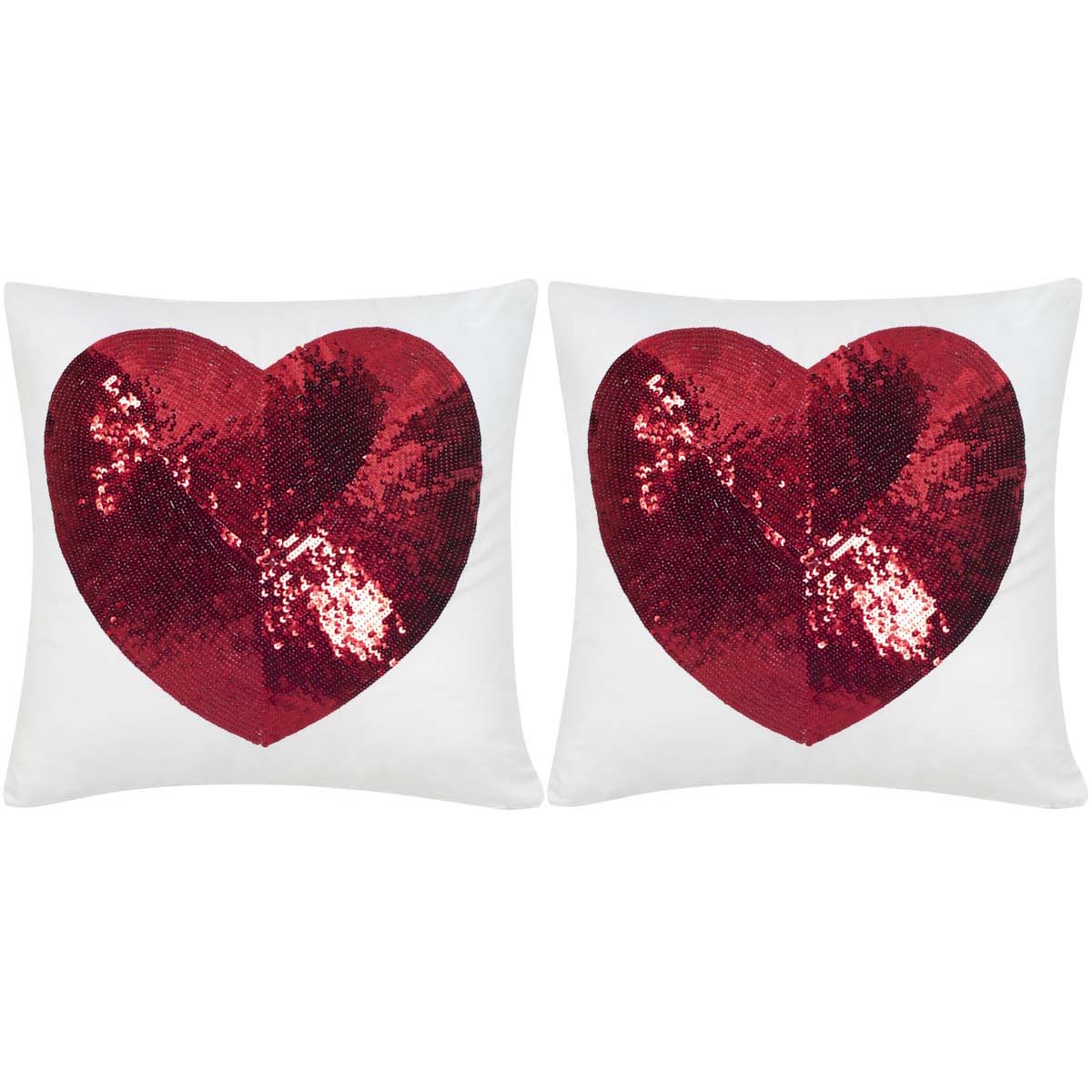 Safavieh Sweet Heart Pillow, DEC461 - Red (Set of 2)