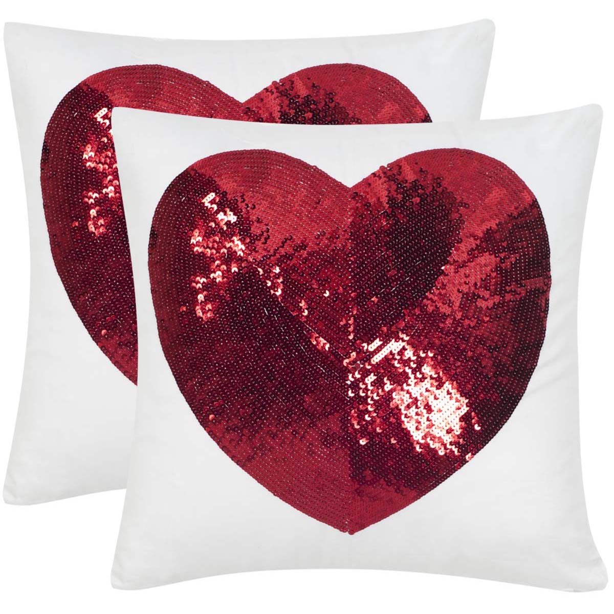 Safavieh Sweet Heart Pillow, DEC461 - Red (Set of 2)