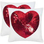 Safavieh Sweet Heart Pillow, DEC461 - Red (Set of 2)