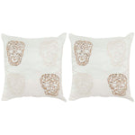 Safavieh Quatre Skull Pillow, DEC462 - Gold (Set of 2)