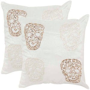 Safavieh Quatre Skull Pillow(Set of 2), DEC462