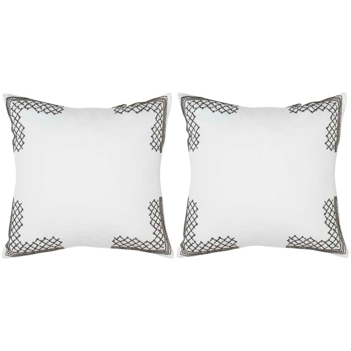 Safavieh Edgy Metals Pillow, DEC471 - GunMetal (Set of 2)