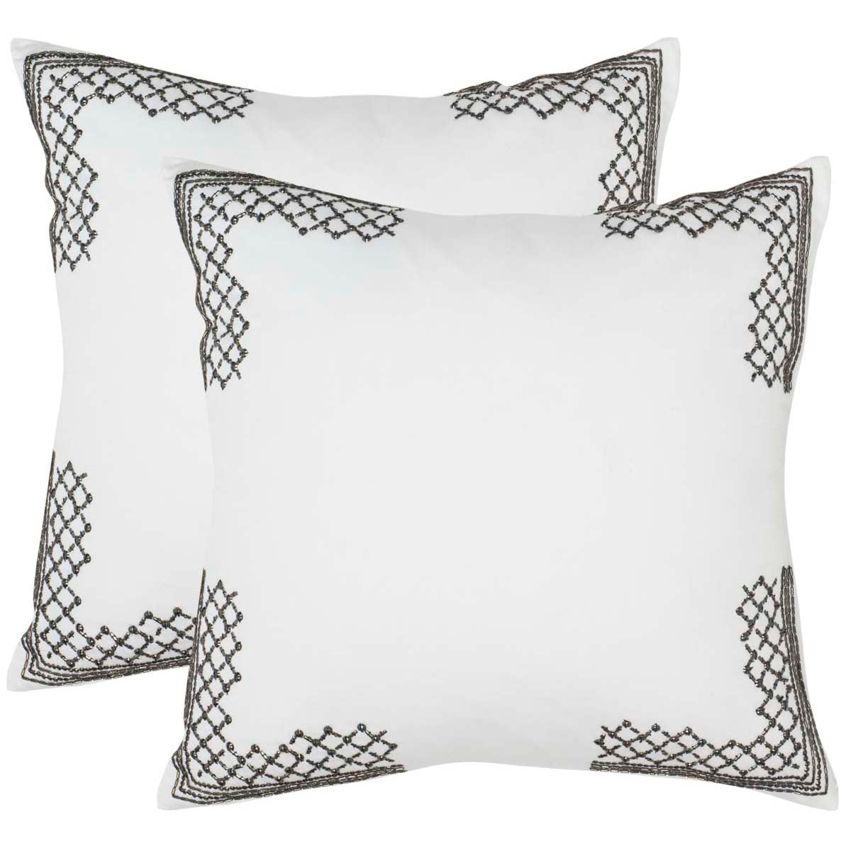 Safavieh Edgy Metals Pillow, DEC471 - GunMetal (Set of 2)