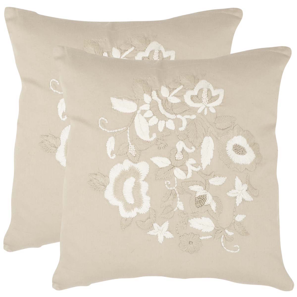 Safavieh April Pillow, DEC606 - Beige (Set of 2)