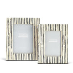 Two's Company S/2 Grey Stripes Photo Frame Incl Sizes