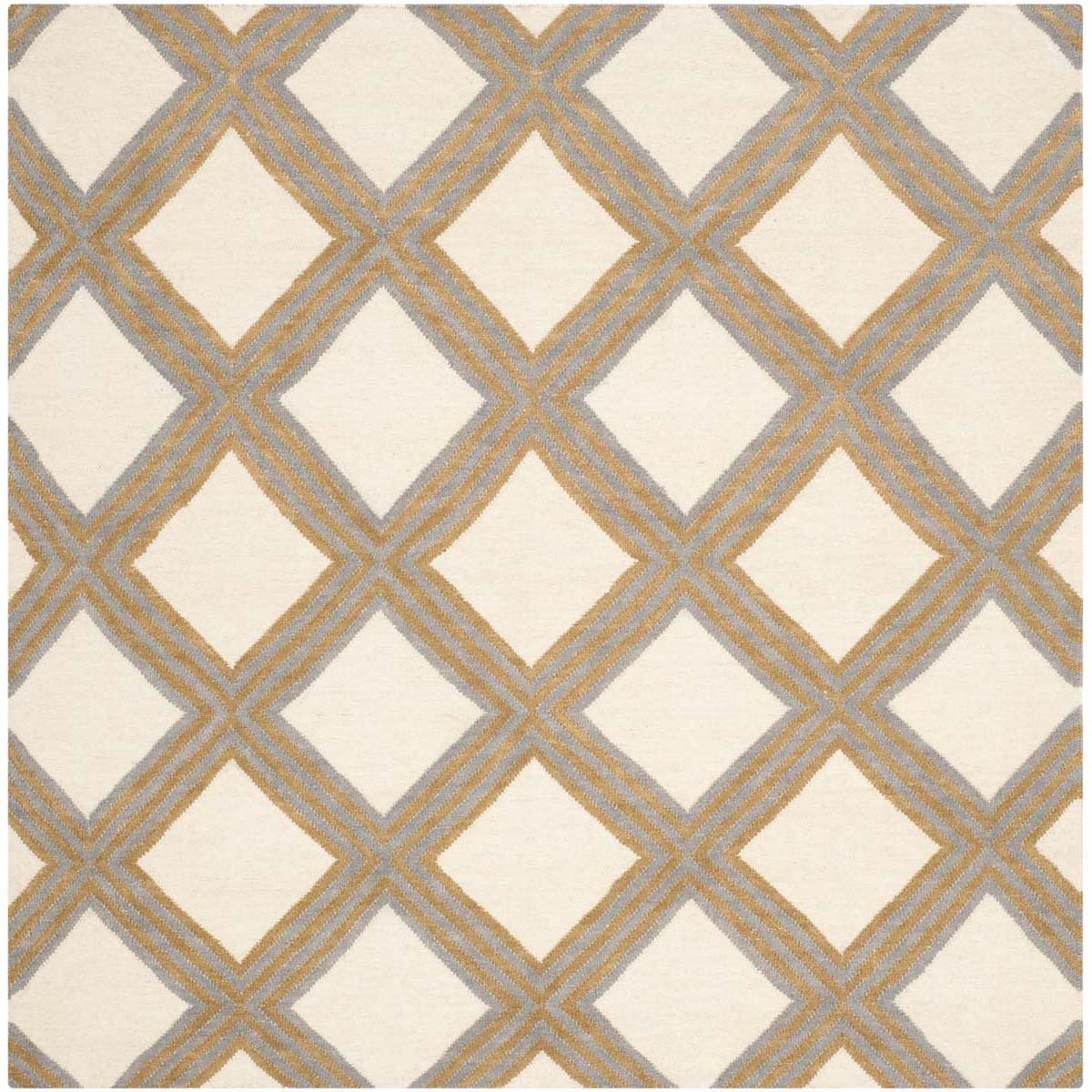 Safavieh Dhurries 109 Rug, DHU109 - Ivory / Gold