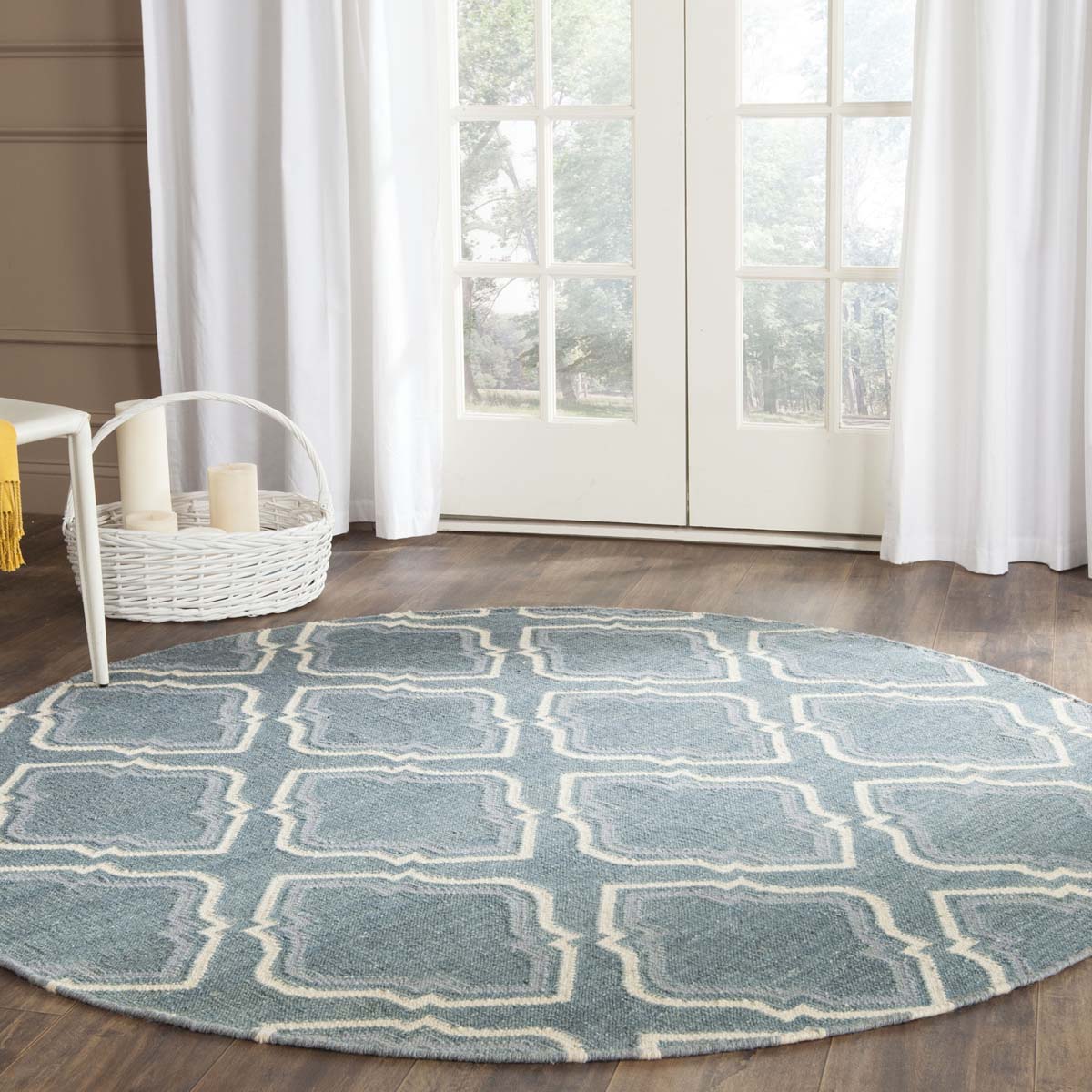 Safavieh Dhurries 112 Rug, DHU112 - Blue / Ivory