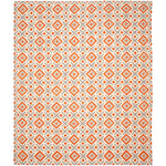 Safavieh Dhurries 116 Rug, DHU116 - Ivory / Tangerine