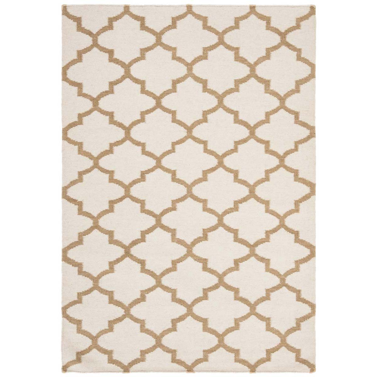 Safavieh Dhurries 117 Rug, DHU117 - Ivory / Gold