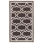 Safavieh Dhurries 545 Rug, DHU545 - Chocolate / Ivory