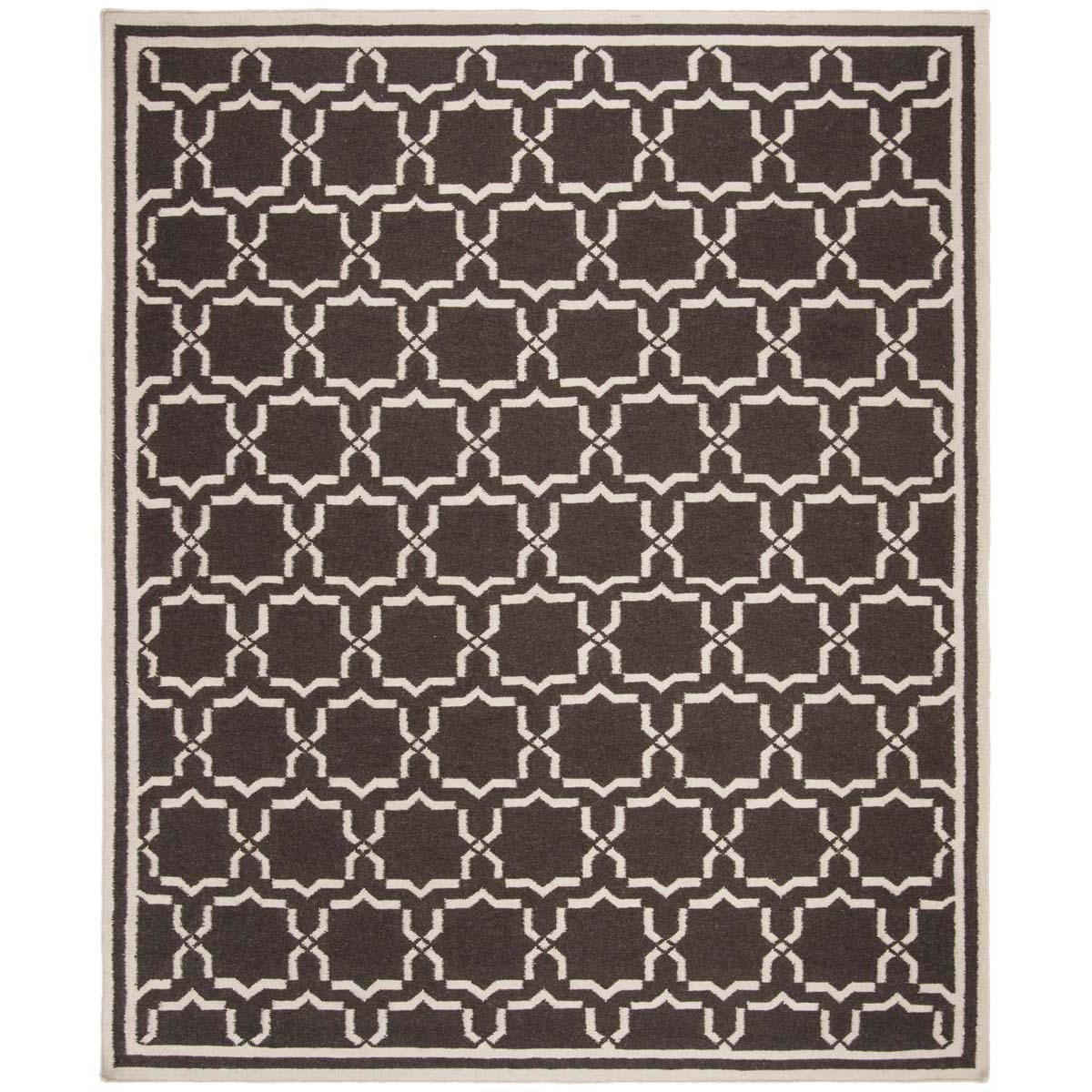 Safavieh Dhurries 545 Rug, DHU545 - Chocolate / Ivory