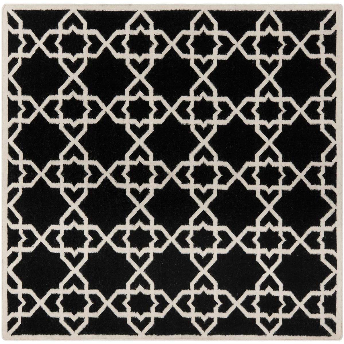 Safavieh Dhurries 548 Rug, DHU548 - Black / Ivory