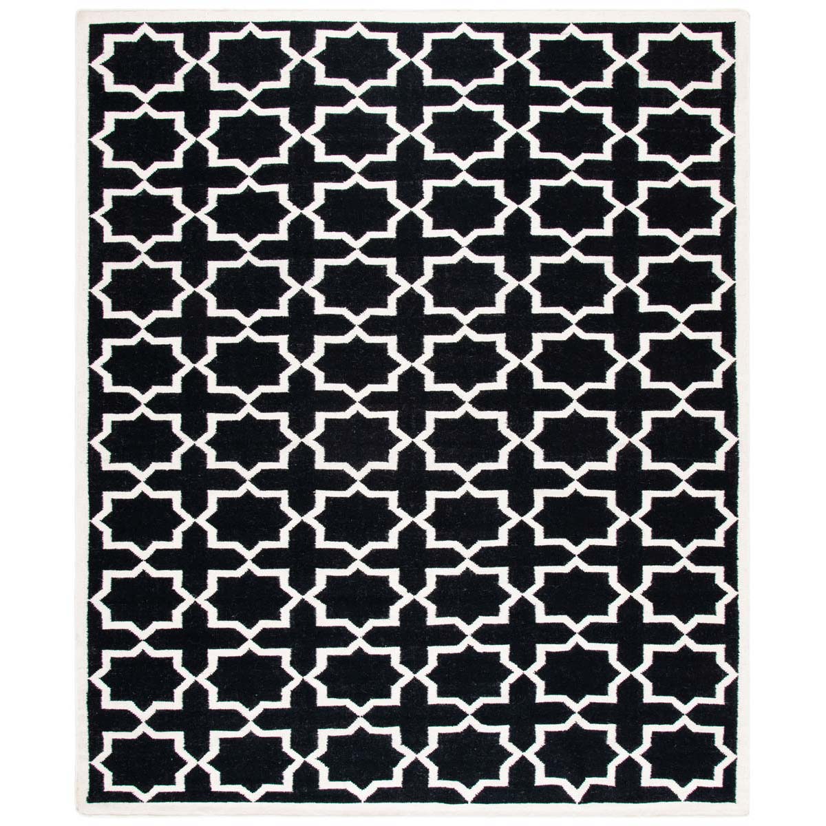 Safavieh Dhurries 549 Rug, DHU549 - Black / Ivory