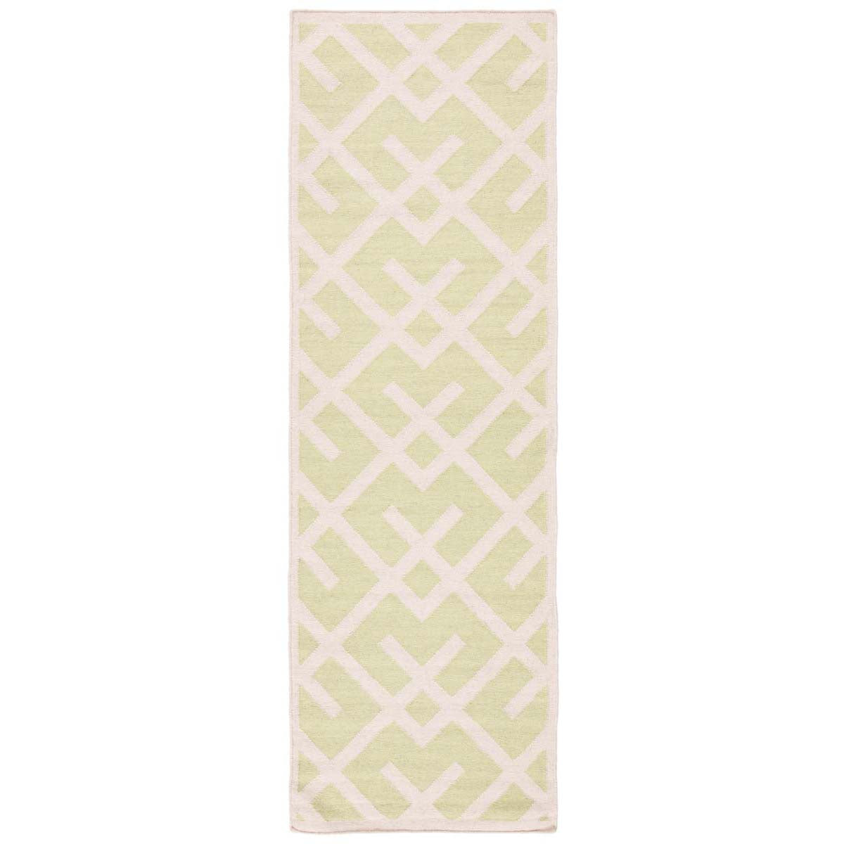 Safavieh Dhurries 552 Rug, DHU552 - Light Green / Ivory