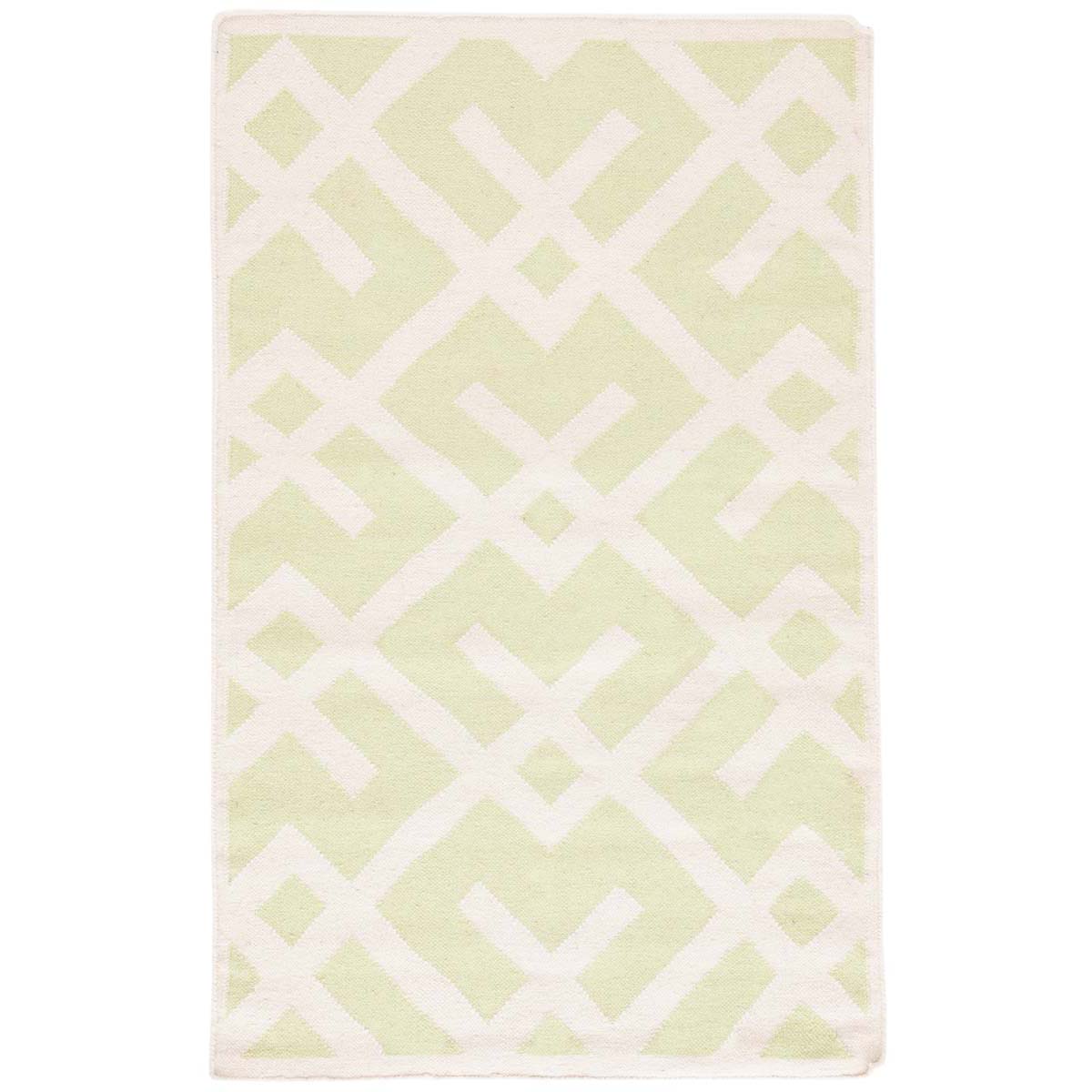 Safavieh Dhurries 552 Rug, DHU552 - Light Green / Ivory