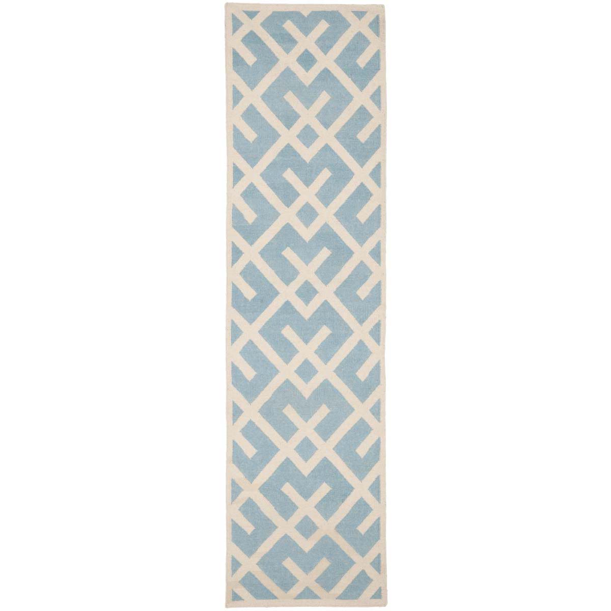 Safavieh Dhurries 552 Rug, DHU552 - Light Blue / Ivory
