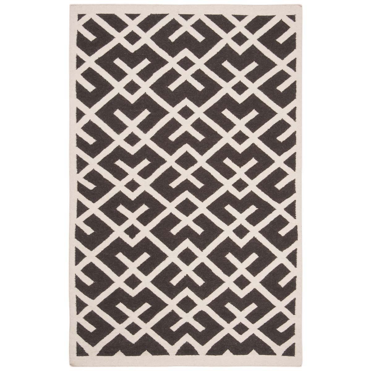 Safavieh Dhurries 552 Rug, DHU552 - Brown / Ivory