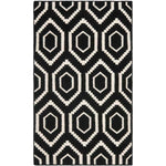 Safavieh Dhurries 556 Rug, DHU556 - Black / Ivory