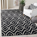 Safavieh Dhurries 556 Rug, DHU556 - Black / Ivory