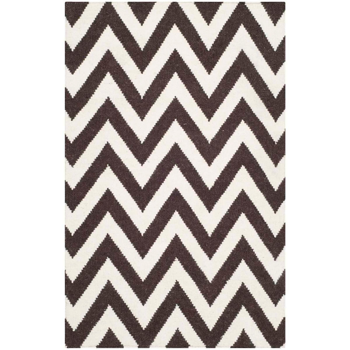 Safavieh Dhurries 557 Rug, DHU557 - Brown / Ivory