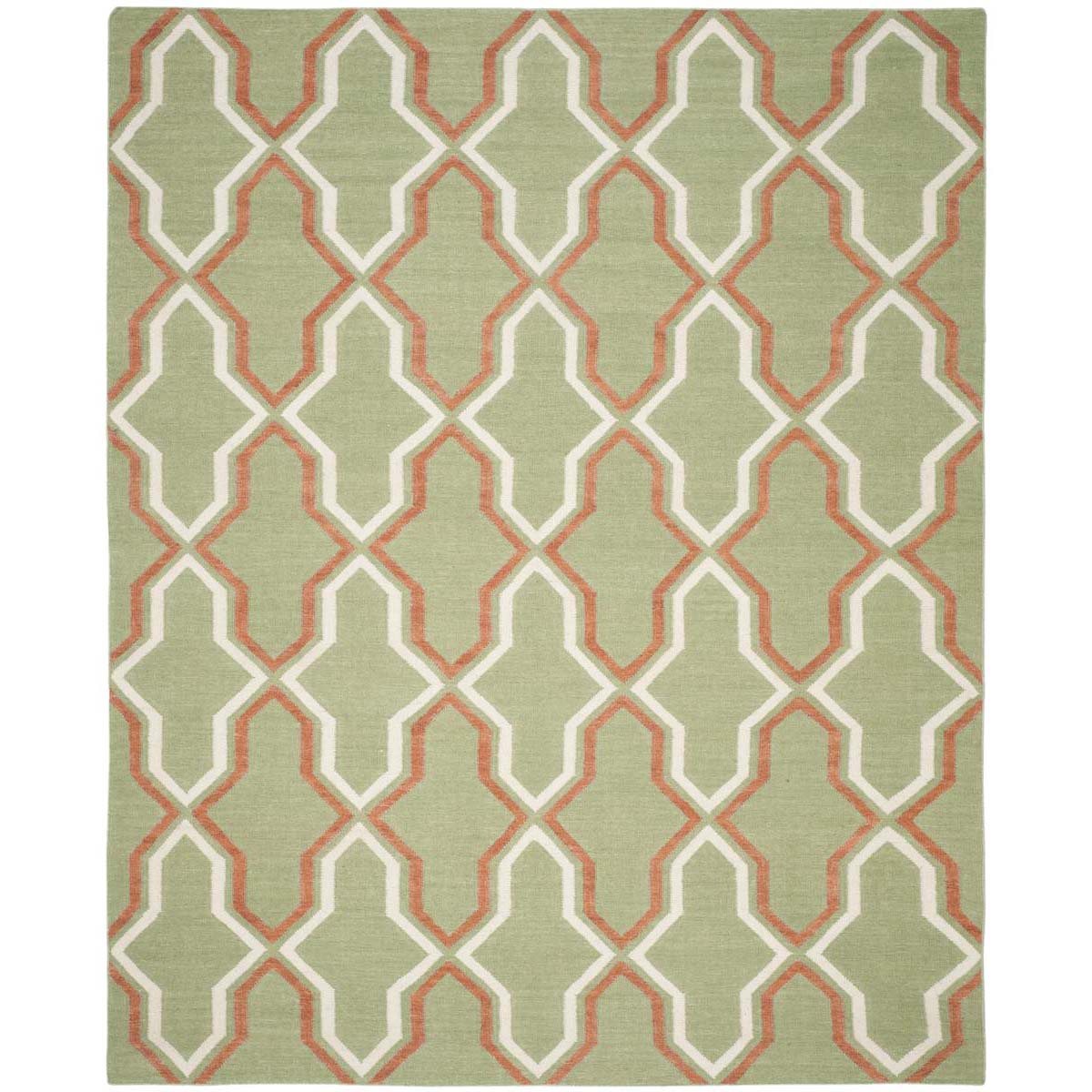 Safavieh Dhurries 559 Rug, DHU559 - Green / Rust