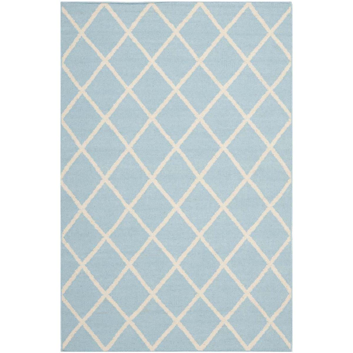 Safavieh Dhurries 565 Rug, DHU565 - Light Blue / Ivory