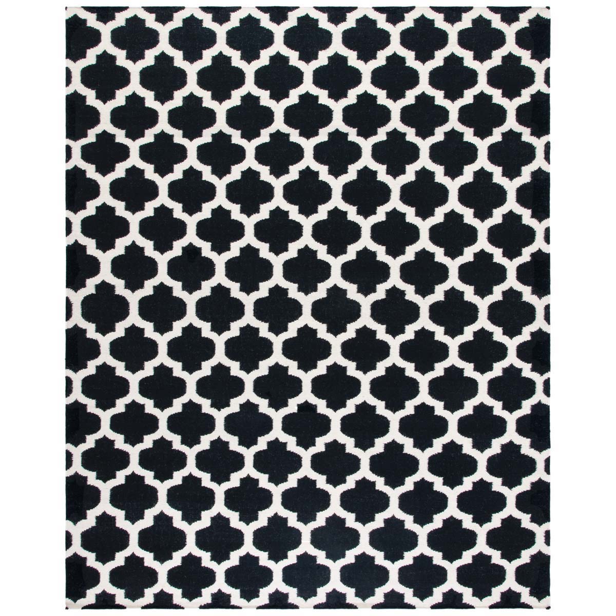 Safavieh Dhurries 623 Rug, DHU623 - Black / Ivory
