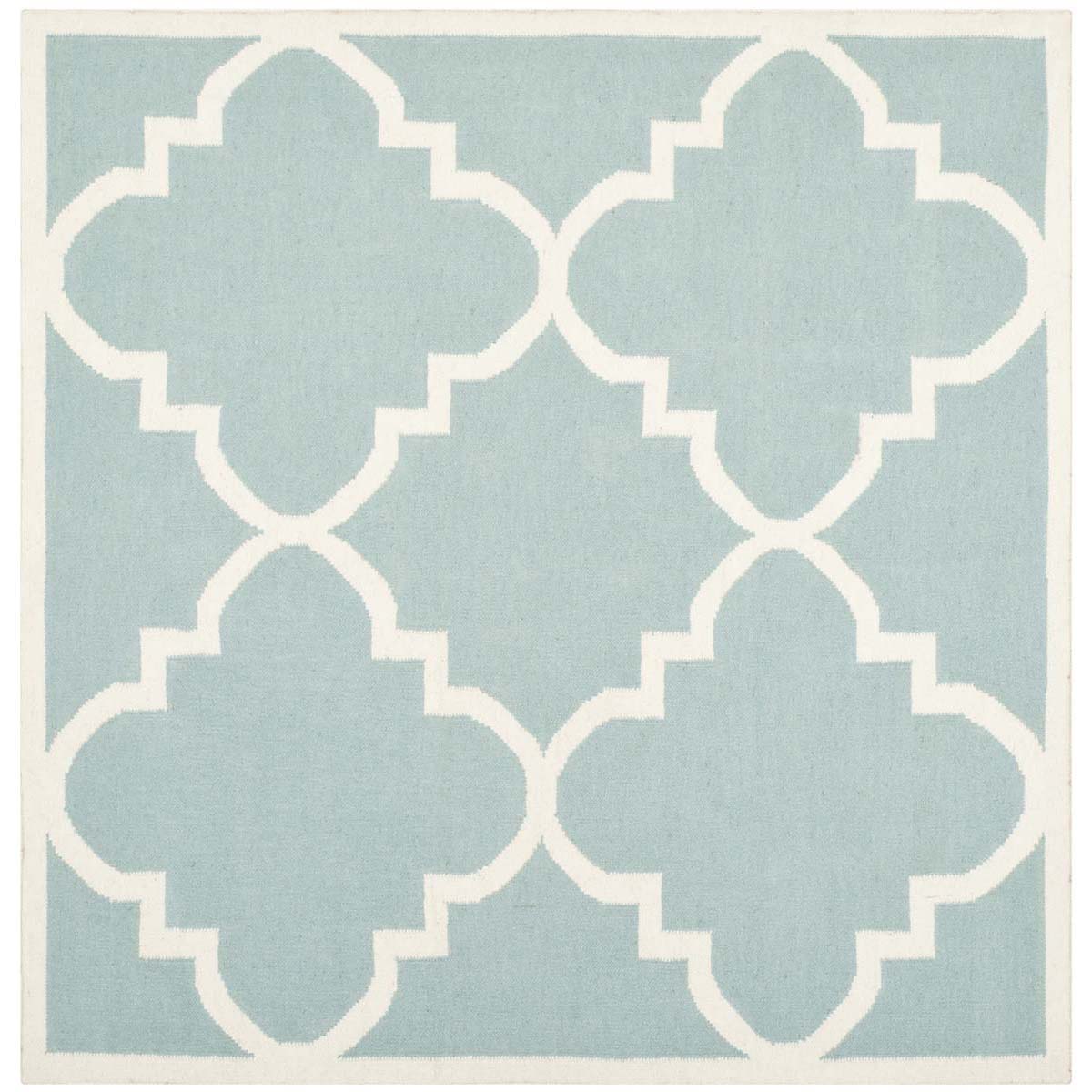 Safavieh Dhurries 633 Rug, DHU633 - Light Blue / Ivory