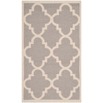 Safavieh Dhurries 633 Rug, DHU633 - Dark Grey / Ivory