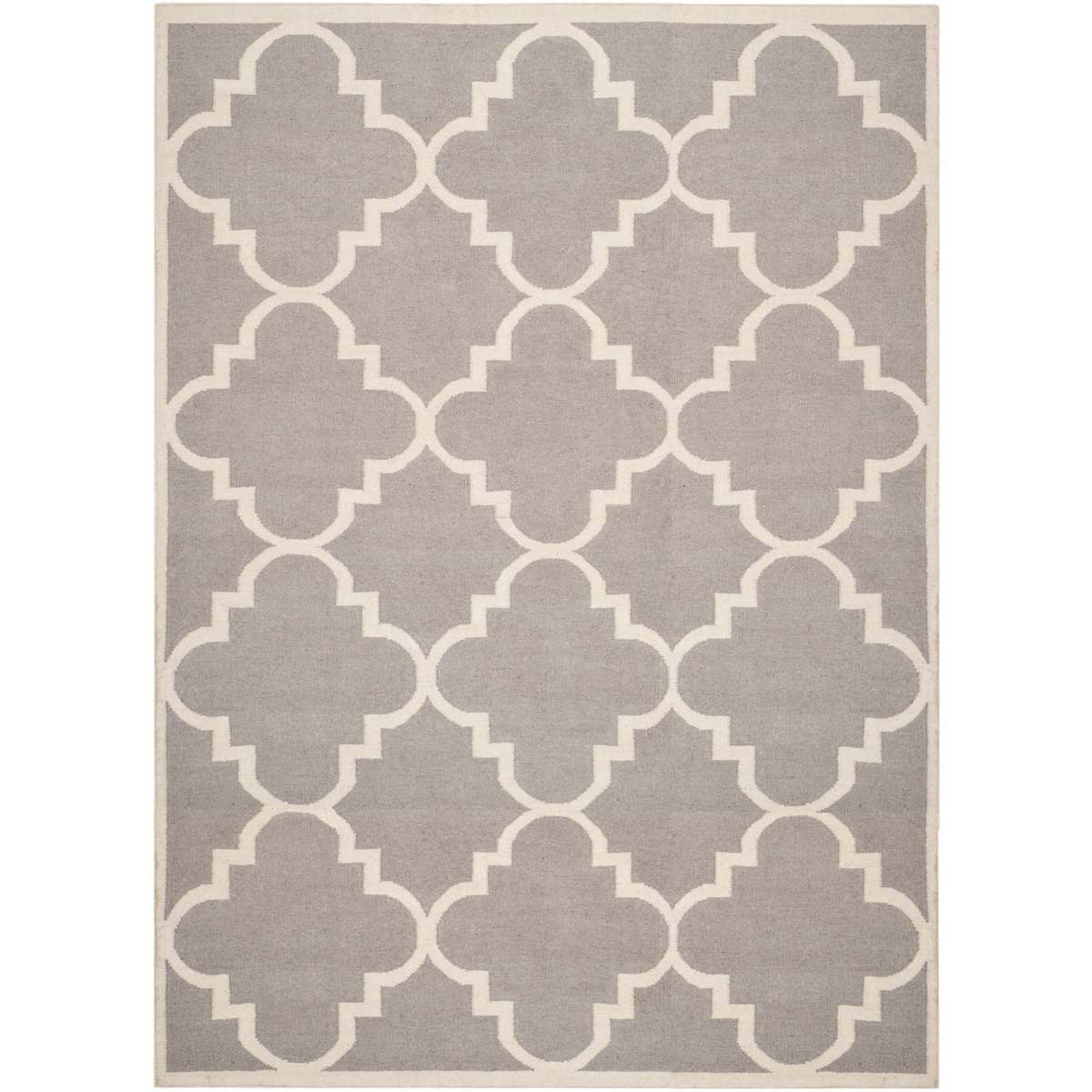 Safavieh Dhurries 633 Rug, DHU633 - Dark Grey / Ivory