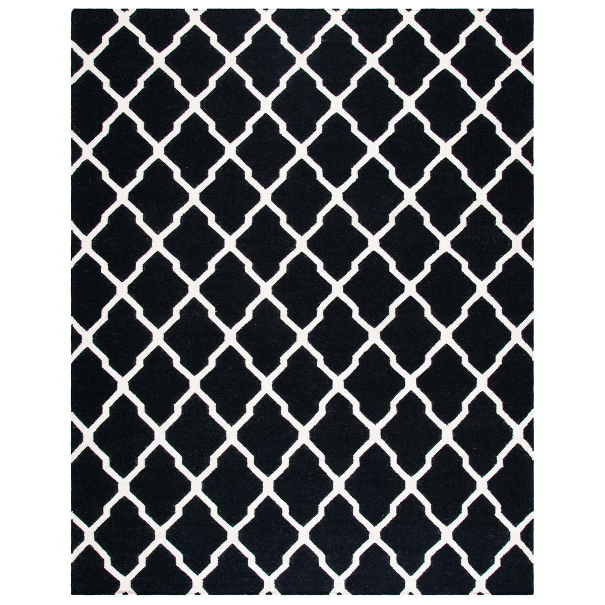 Safavieh Dhurries 634 Rug, DHU634 - Black / Ivory