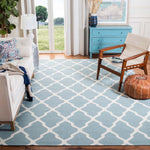 Safavieh Dhurries 634 Rug, DHU634 - Light Blue / Ivory