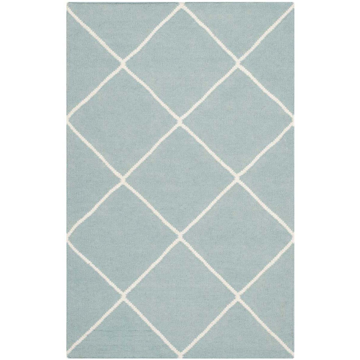 Safavieh Dhurries 635 Rug, DHU635 - Light Blue / Ivory