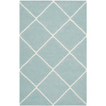 Safavieh Dhurries 635 Rug, DHU635 - Light Blue / Ivory