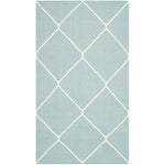 Safavieh Dhurries 635 Rug, DHU635 - Light Blue / Ivory