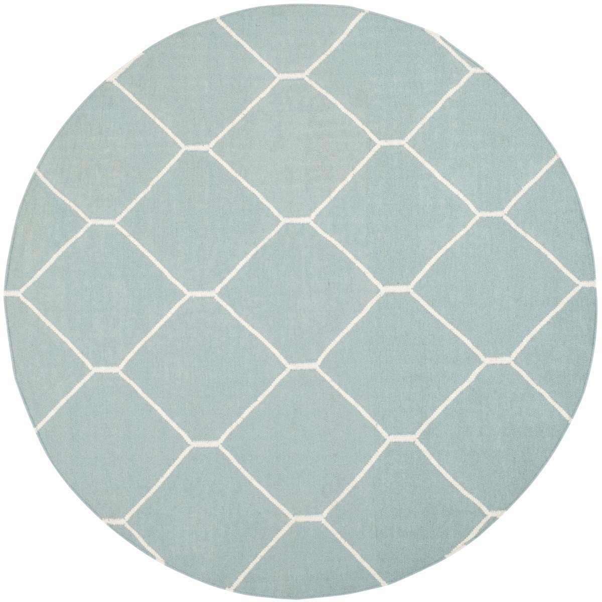 Safavieh Dhurries 635 Rug, DHU635 - Light Blue / Ivory