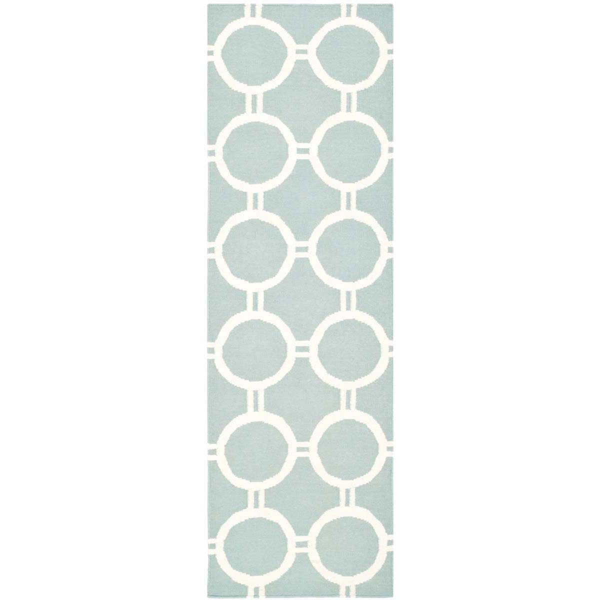 Safavieh Dhurries 636 Rug, DHU636 - Light Blue / Ivory