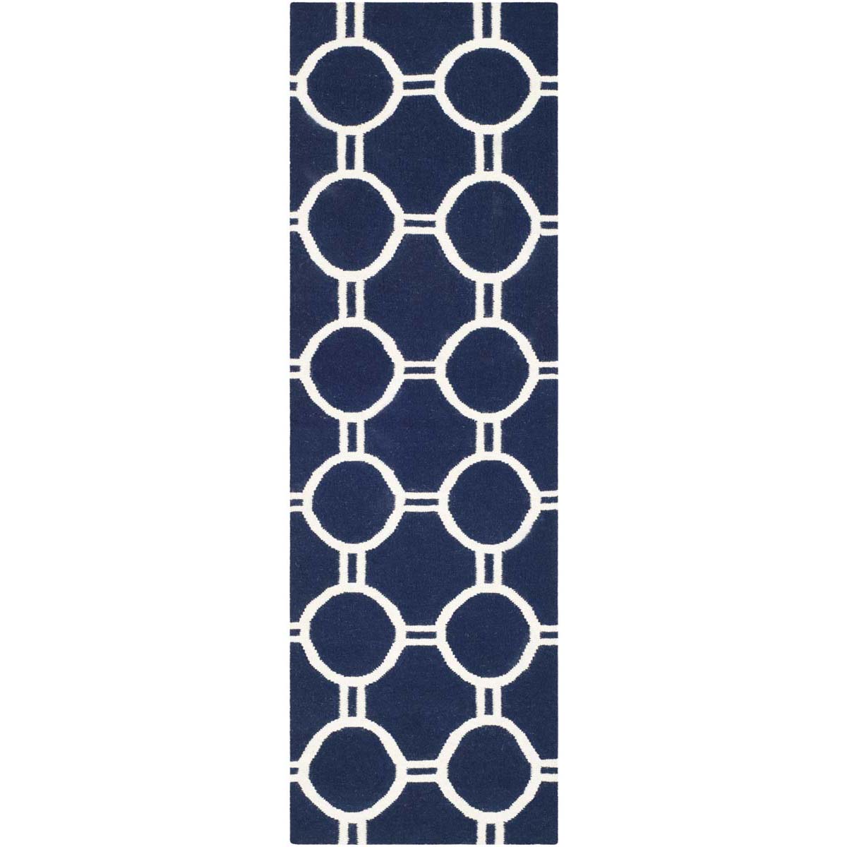Safavieh Dhurries 636 Rug, DHU636 - Navy / Ivory