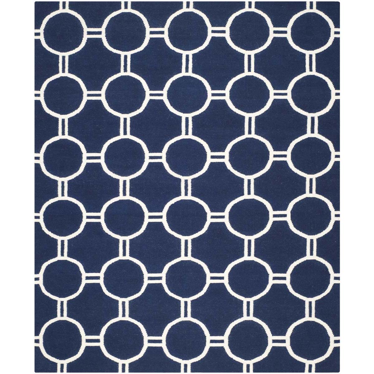 Safavieh Dhurries 636 Rug, DHU636 - Navy / Ivory