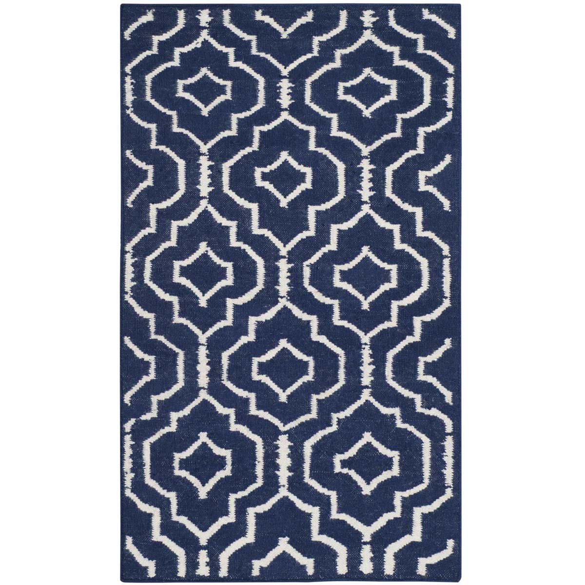 Safavieh Dhurries 637 Rug, DHU637 - Navy / Ivory