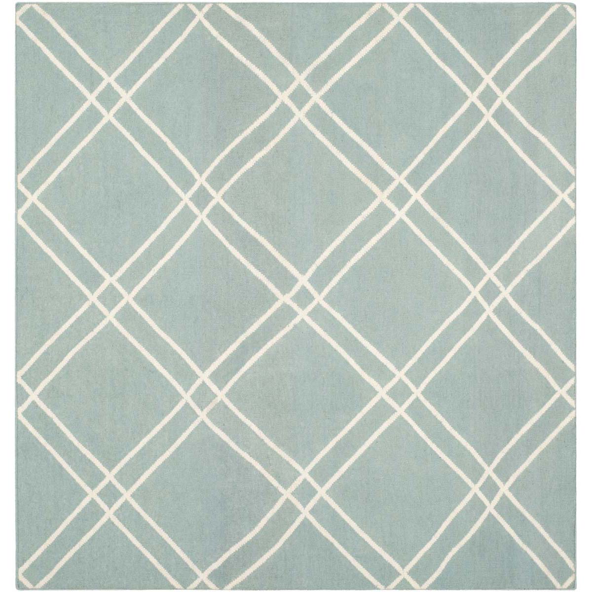 Safavieh Dhurries 638 Rug, DHU638 - Light Blue / Ivory